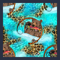 Mama Bear Hunting Fish With Leopard Seamless Pattern Heavyweight Sweatshirt | Teevron