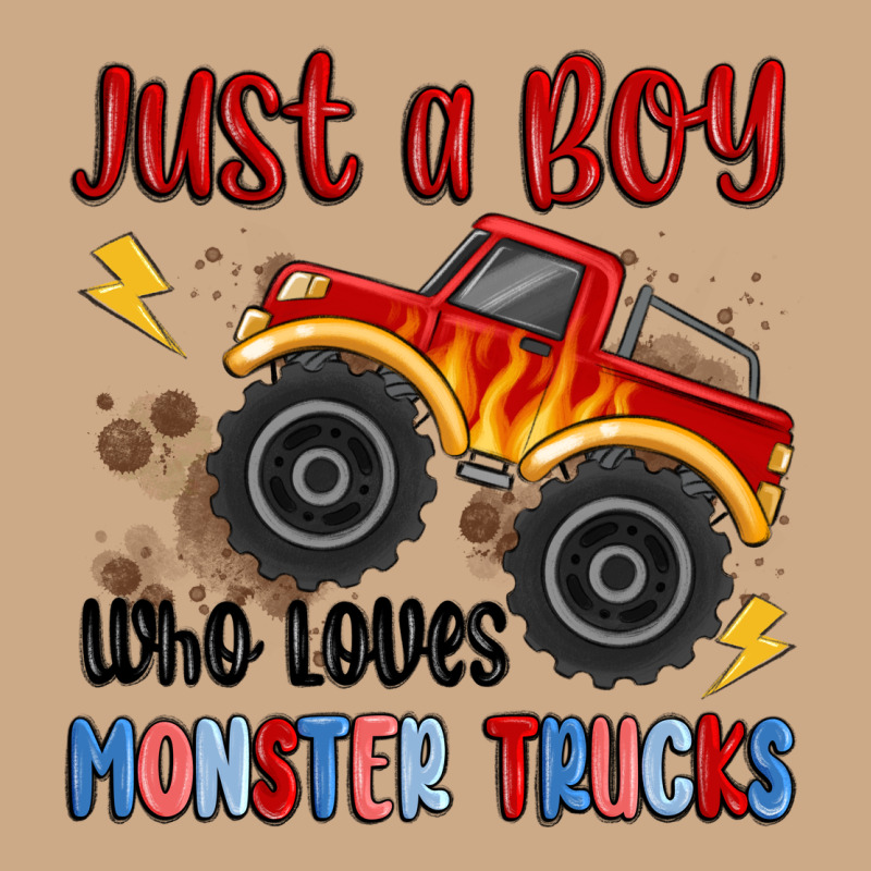Just A Boy Who Loves Monster Trucks Vintage Hoodie by MaliasSmallBusiness | Teevron