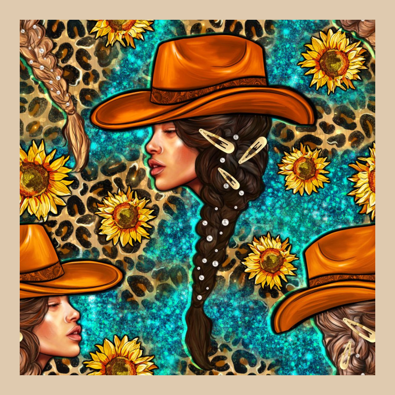 Western Girl Hair Clasp And Sunflower With Leopard And Glitter Seamles Heavyweight Sweatshirt by BundleAndBundleShop | Teevron