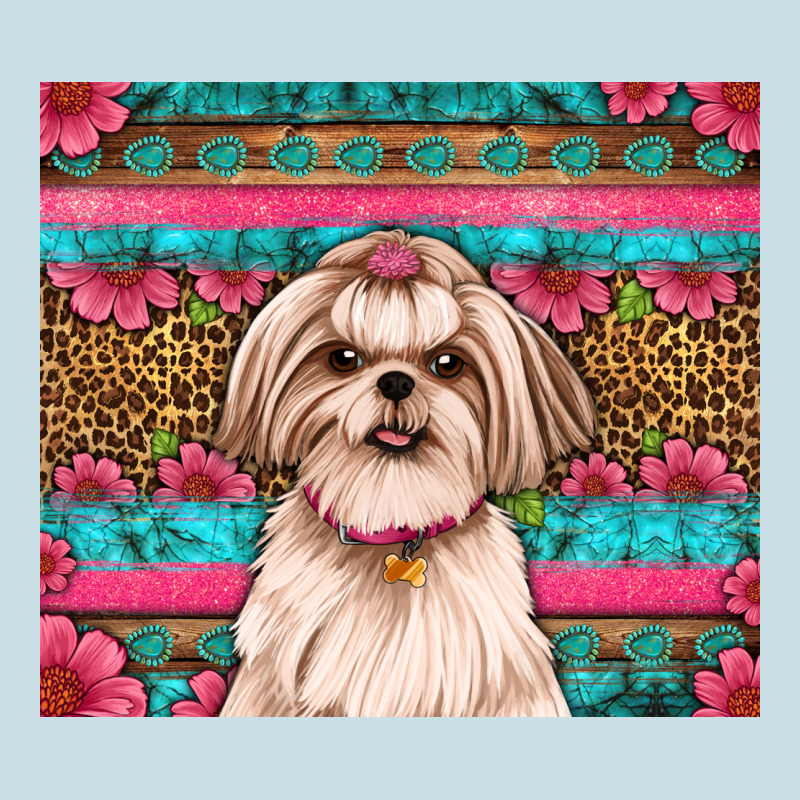 Shih Tzu Floral Tumbler Ladies Tee by JahusDesignShop | Teevron