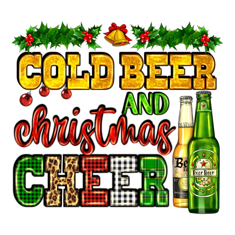 Cold Beer And Christmas Cheer With Beer Bottles Premium Tee by AdoDesignShop | Teevron