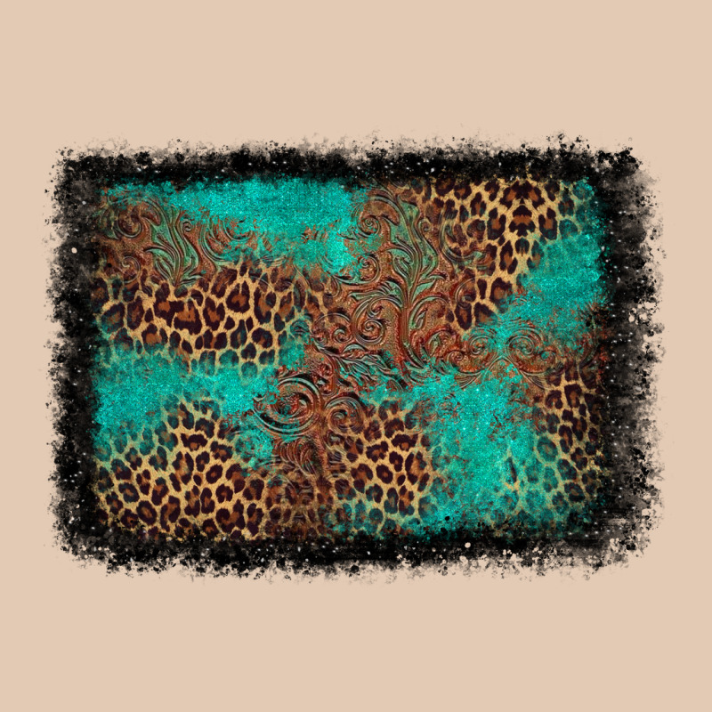 Western Leopard Turquoise Glitter Tooled Leather Urban Hoodie by FaDigitalArtStudio | Teevron