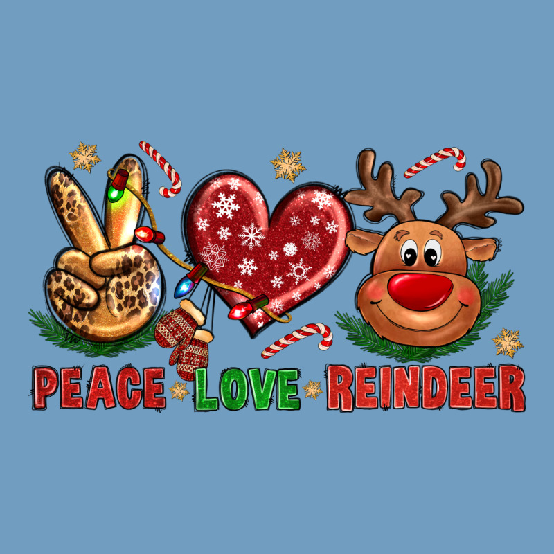 Peace Love Reindeer Christmas Urban Heavy Tee by NancyCooperArtShop | Teevron