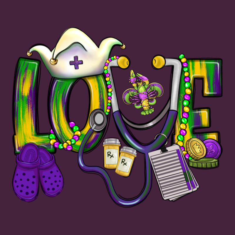 Mardi Gras Love Nurse Long Sleeve Tee by BundleAndBundleShop | Teevron