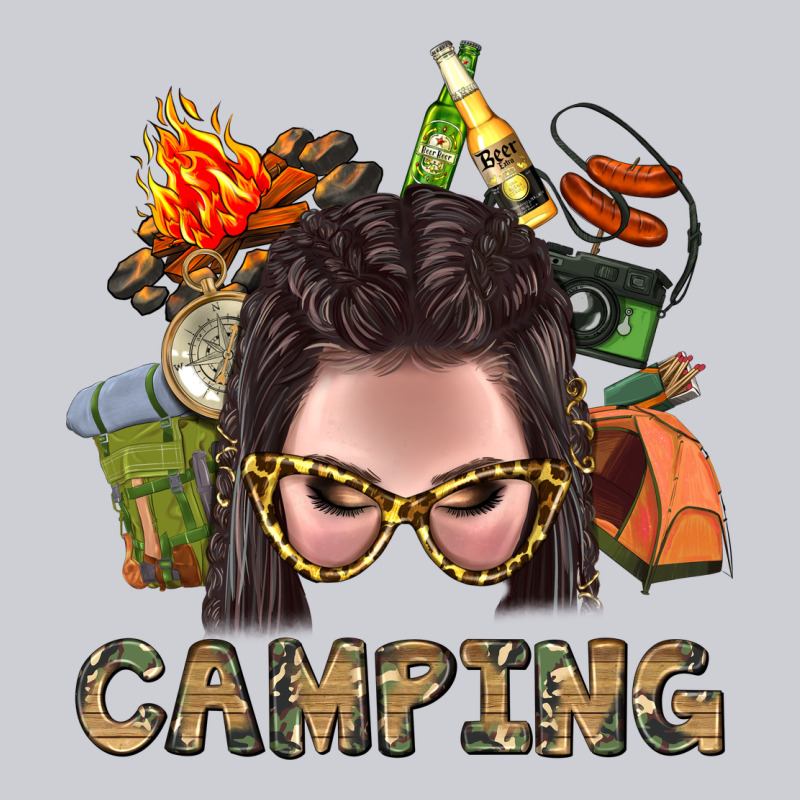 Camping Braid Hair Woman With Fire Bbs Heavyweight Sweatshirt by BundleAndBundleShop | Teevron