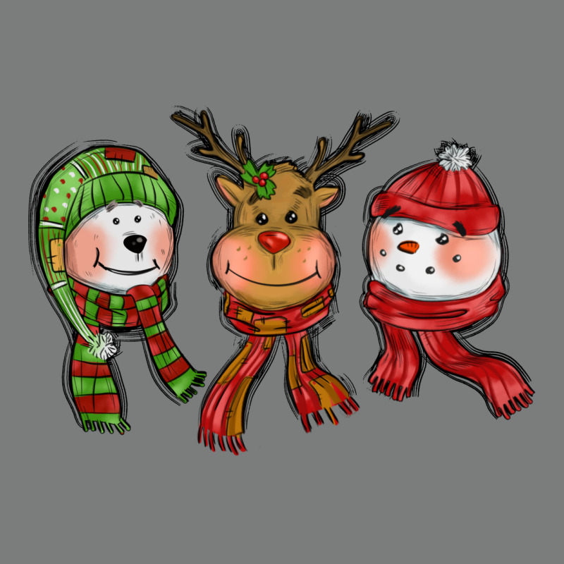 Christmas Reindeer Polar Bear Snowman Premium Hoodie by CowGirlArtShop | Teevron