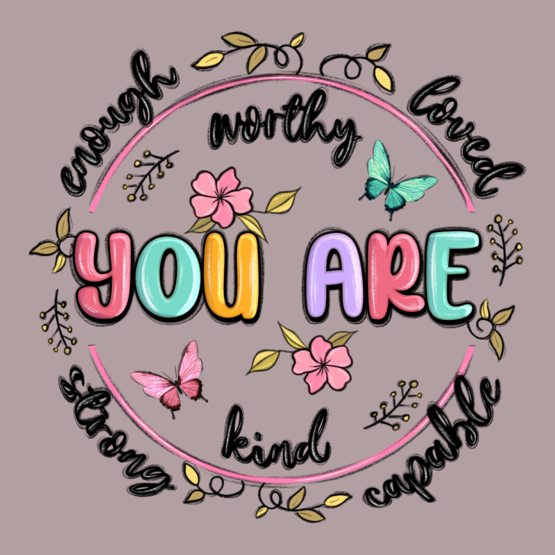 You Are Enough Vintage Hoodie by MaliasSmallBusiness | Teevron