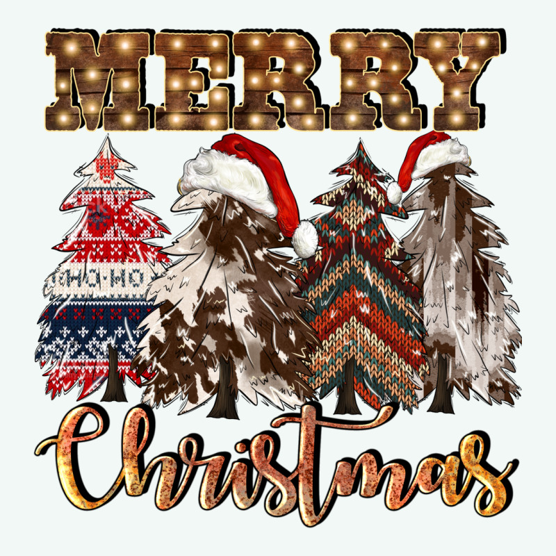 Merry Christmas Trees Premium Hoodie by CowGirlArtShop | Teevron