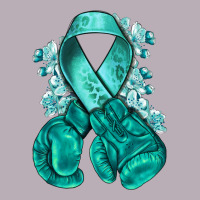 Ovarian Cancer Teal Ribbon With Boxing Gloves Vintage Tee | Teevron