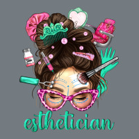 Esthetician Messy Bun With Pink Leopard Glasses Bbs Heavyweight Sweatshirt | Teevron