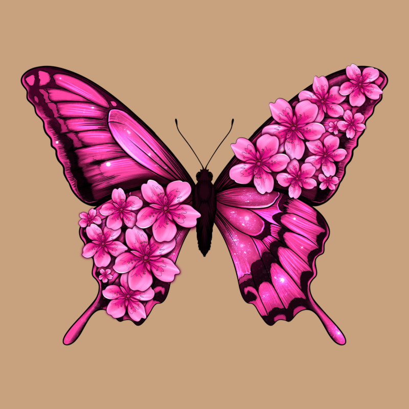 Floral Pink Butterfly Vintage Tee by NancyCooperArtShop | Teevron