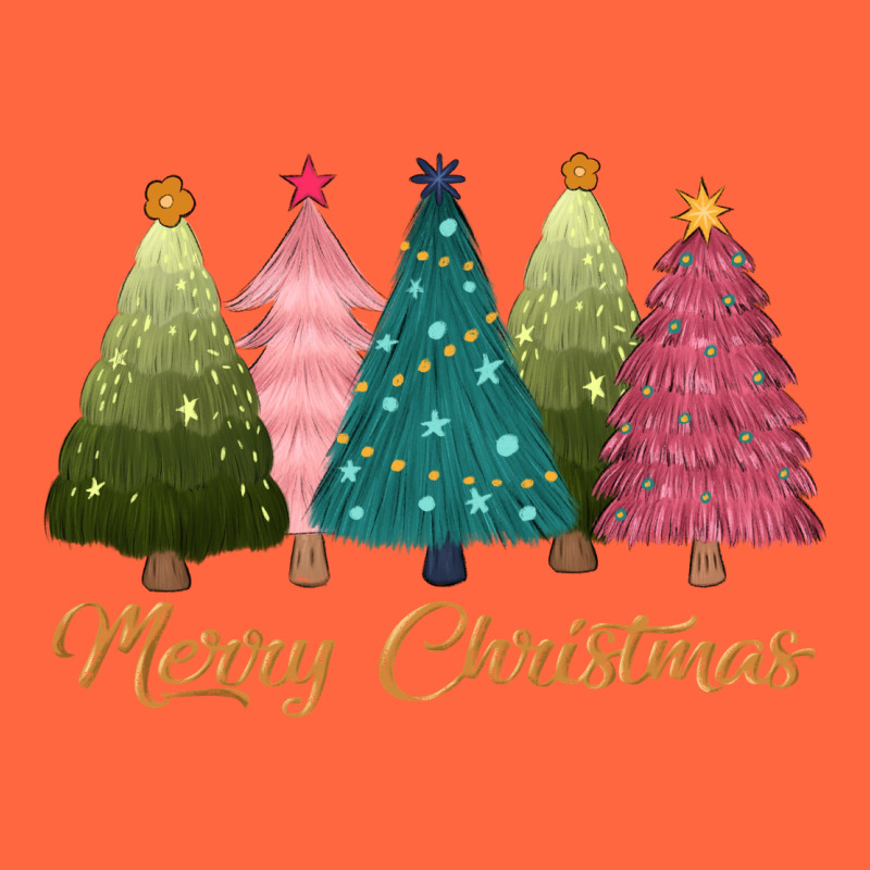 Merry Christmas Trees Premium Hoodie by CowGirlArtShop | Teevron