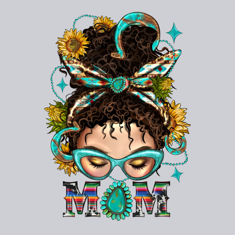 Western Messy Bun Mom With Sunflower Heavyweight Sweatshirt by BundleAndBundleShop | Teevron