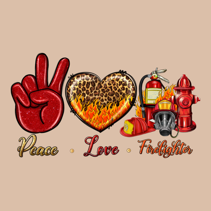Peace Love Firefighter Urban Heavy Tee by NancyCooperArtShop | Teevron