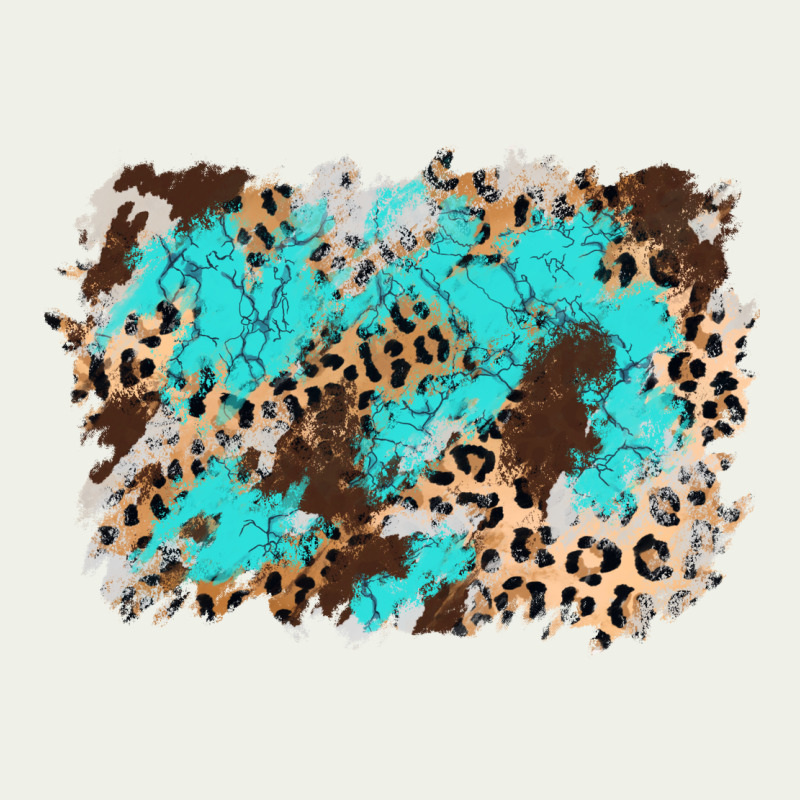 Cowhide Leopard Turquoise Background Urban Heavy Tee by AdoDesignShop | Teevron