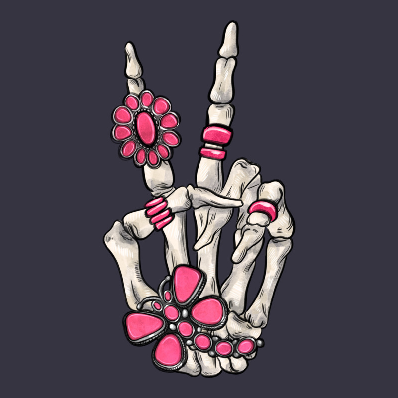 Pink Gemstone Peace Skeleton Hand Vintage Hoodie by MaliasSmallBusiness | Teevron