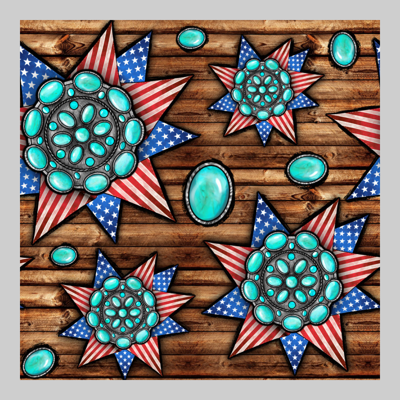4th Of July Turquoise Gemstone Seamless Pattern Premium Tee by BundleAndBundleShop | Teevron
