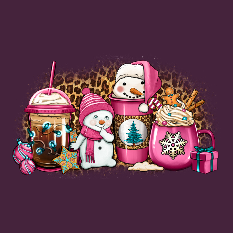 Pink Christmas Winter Snowman Coffee Premium Tee by Jasminsmagicworld | Teevron