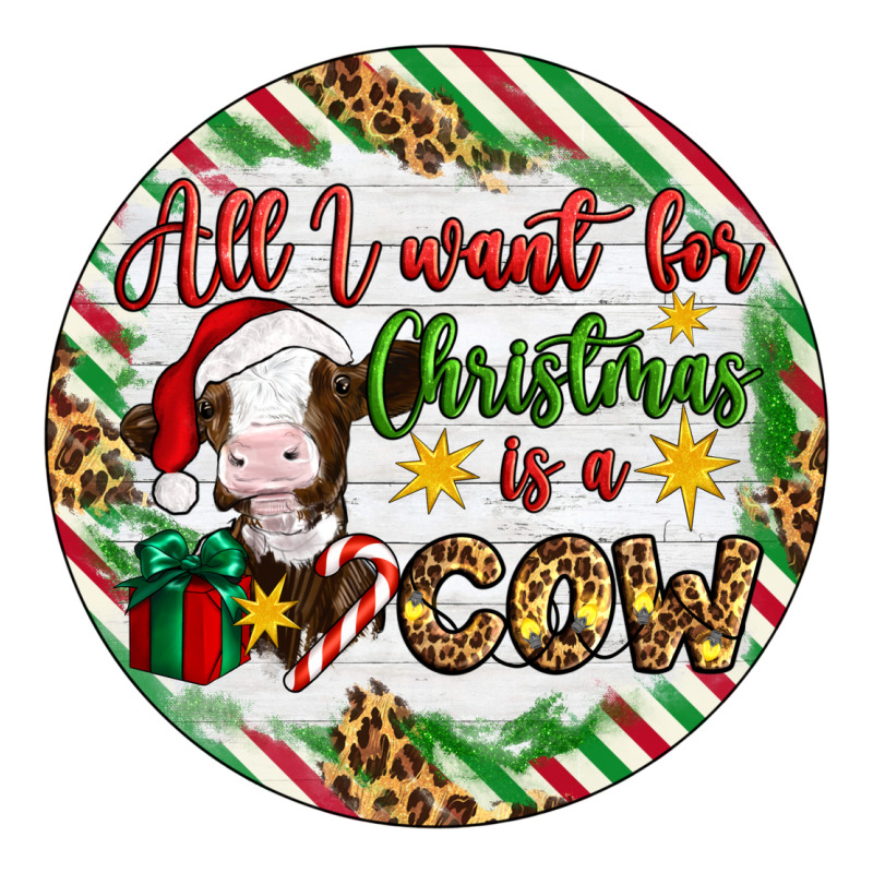 Christmas All I Want For Christmas Is A Cow Ladies Tee by Artiststas | Teevron
