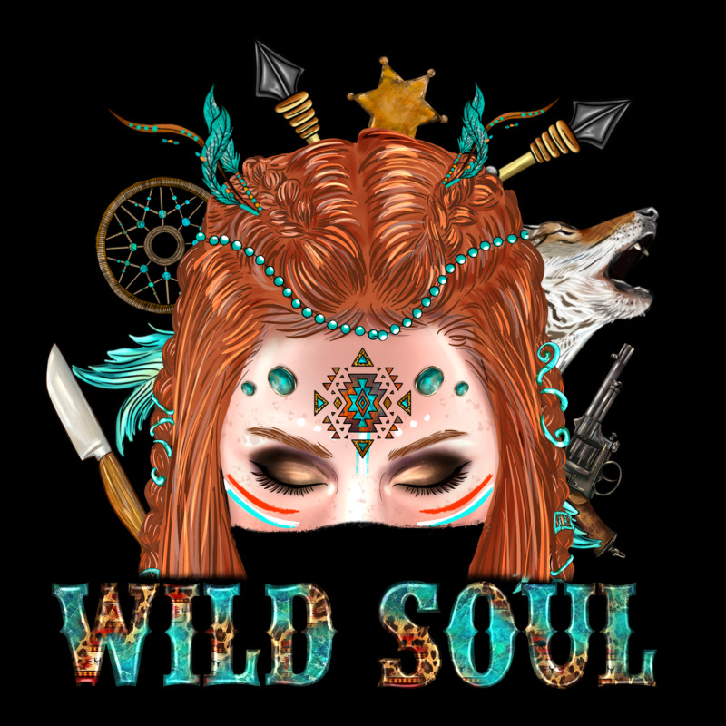 Western İndian Wild Soul With Braid Hair Woman Heavyweight Sweatshirt by BundleAndBundleShop | Teevron