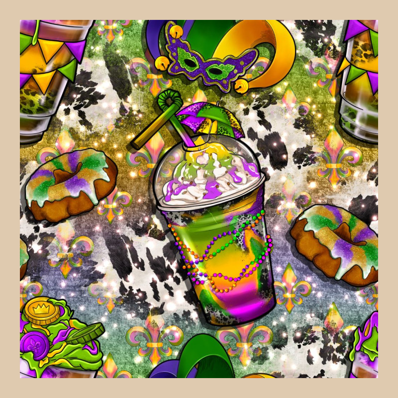 Mardi Gras Coffee Cups And Donut With Cowhide Heavyweight Sweatshirt by BundleAndBundleShop | Teevron