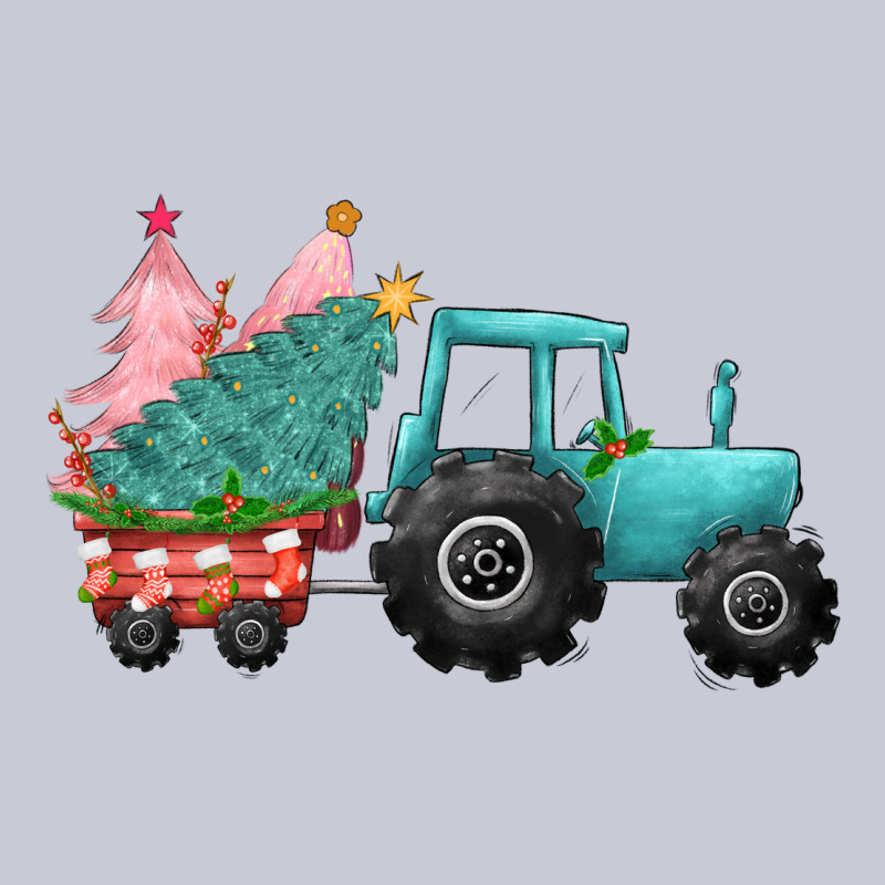 Christmas Tree Tractor Heavyweight Hoodie by CowGirlArtShop | Teevron
