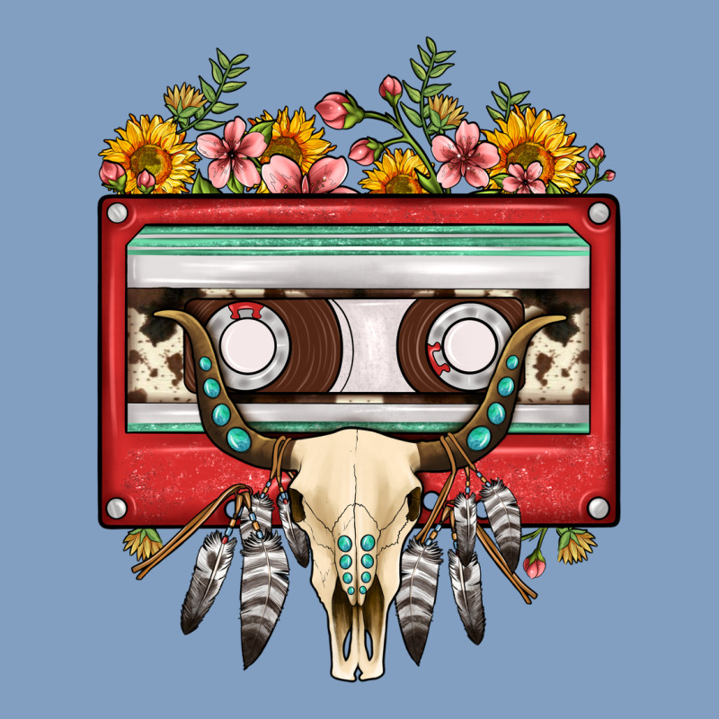 Bull Skull Sunflower Floral Cassette Urban Hoodie by FaDigitalArtStudio | Teevron