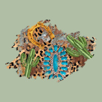 Horseshoe Leopard Gemstone Cactus Patch Urban Heavy Tee | Teevron