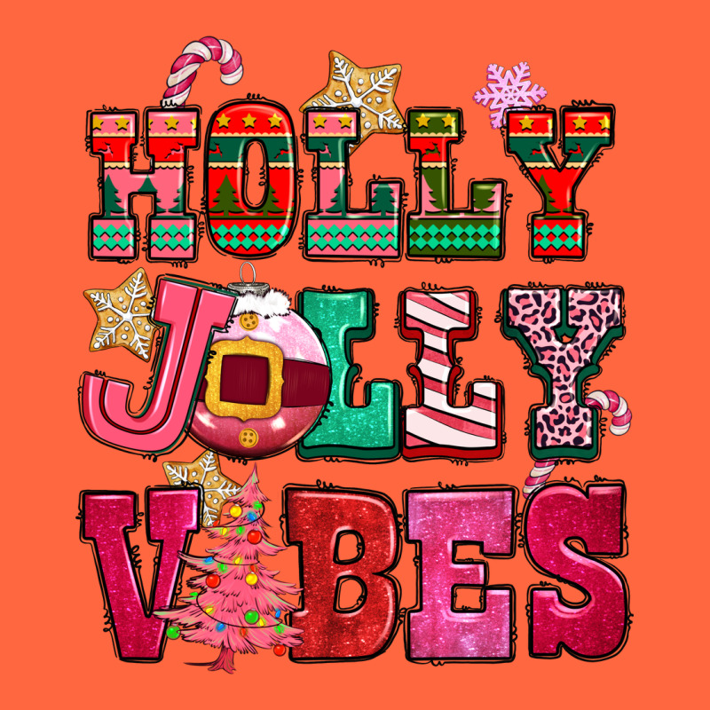Holly Jolly Vibes Pink Christmas Premium Hoodie by CowGirlArtShop | Teevron