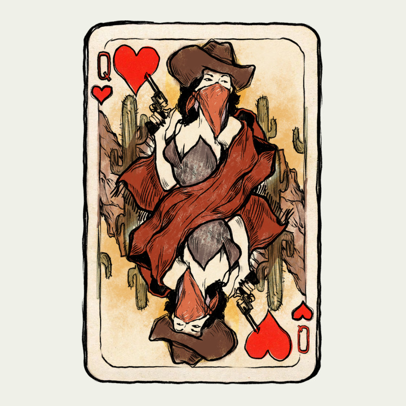 Queen Of Hearts Cowgirl Urban Heavy Tee by NancyCooperArtShop | Teevron