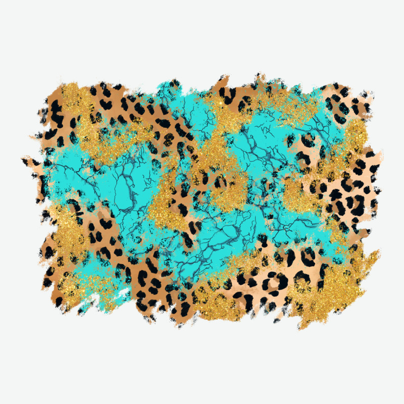 Glitter Leopard Turquoise Background Urban Heavy Tee by AdoDesignShop | Teevron