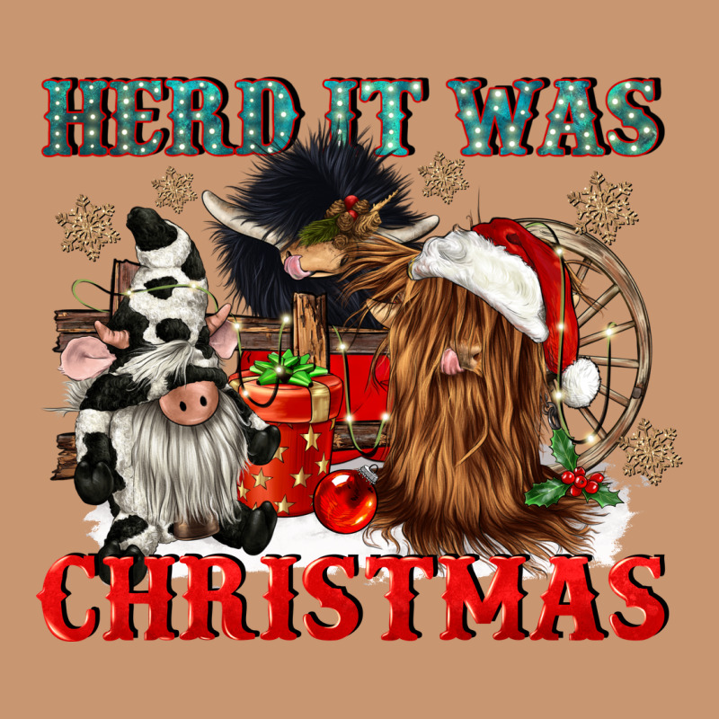 Herd It Was Christmas Heavyweight Hoodie by CowGirlArtShop | Teevron