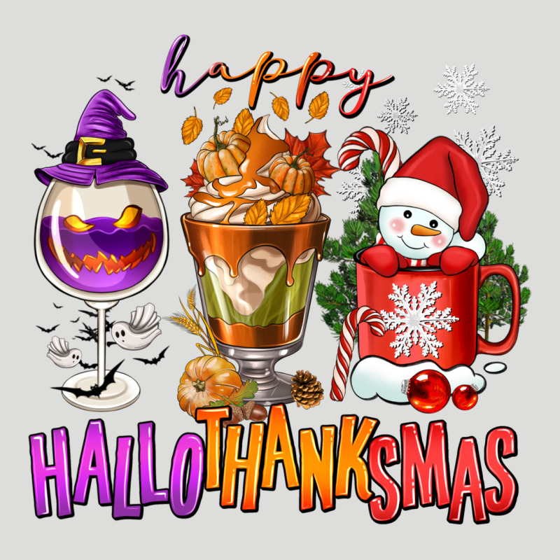 Happy Hallothanksmas Wine Glass And Coffee Zipper Hoodie by NancyCooperArtShop | Teevron