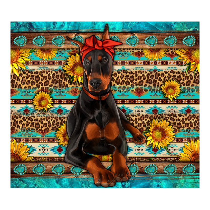 Doberman With Western Background Premium Tee by Artiststas | Teevron
