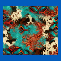 Serape Turquoise Glitter Cowhide  Tooled Leather  Tumbler Urban Hoodie | Teevron