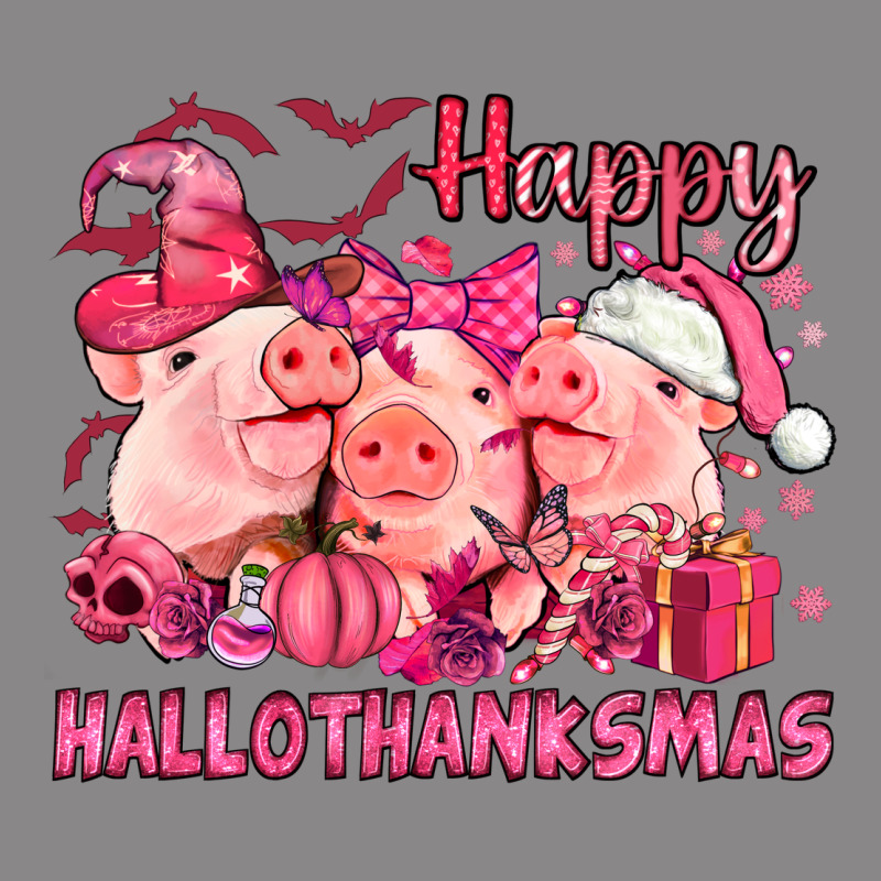 Happy Hallothanksmas Pigs Pink Vintage Tee by NancyCooperArtShop | Teevron