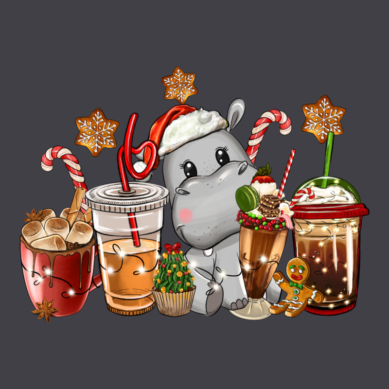 Hippopotamus Coffee Cups Christmas Heavyweight Hoodie by CowGirlArtShop | Teevron