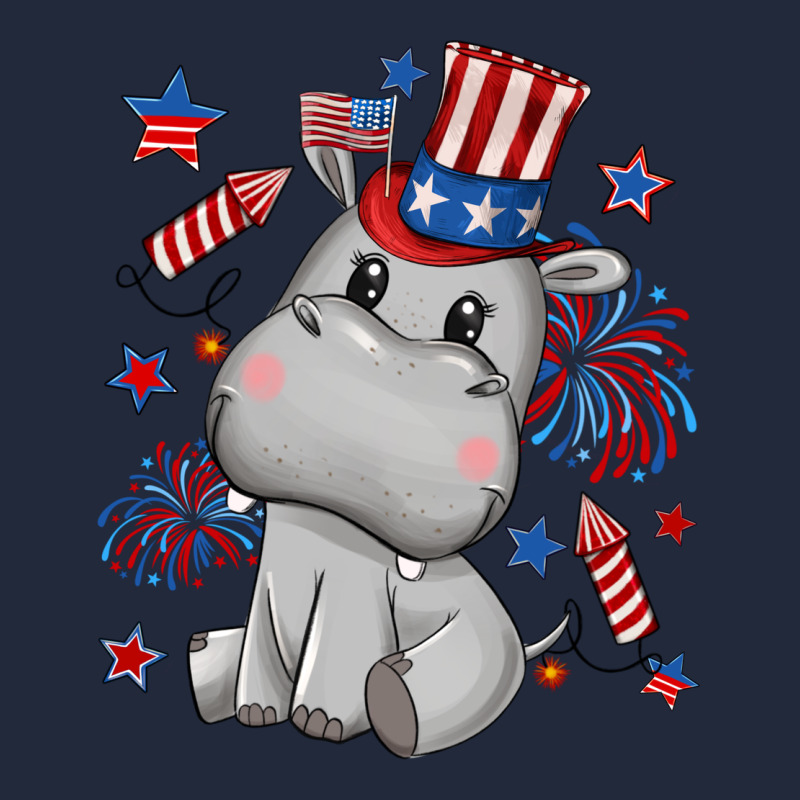 Fourth Of July Hippopotamus Premium Sweatshirt by CowGirlArtShop | Teevron