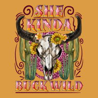 She Kinda Buck Wild With Bull Skull Urban Heavy Tee | Teevron