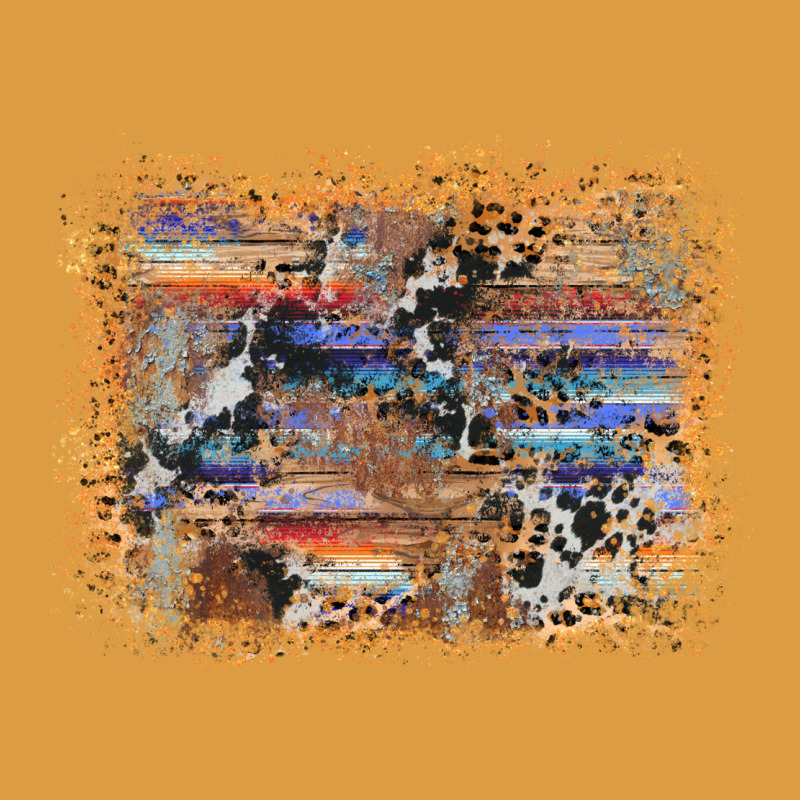 Aztec Leopard Cowhide Wood Western Background Urban Heavy Tee by AdoDesignShop | Teevron