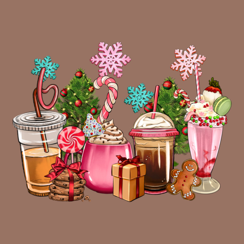 Pink Christmas Coffe Cups Premium Hoodie by CowGirlArtShop | Teevron