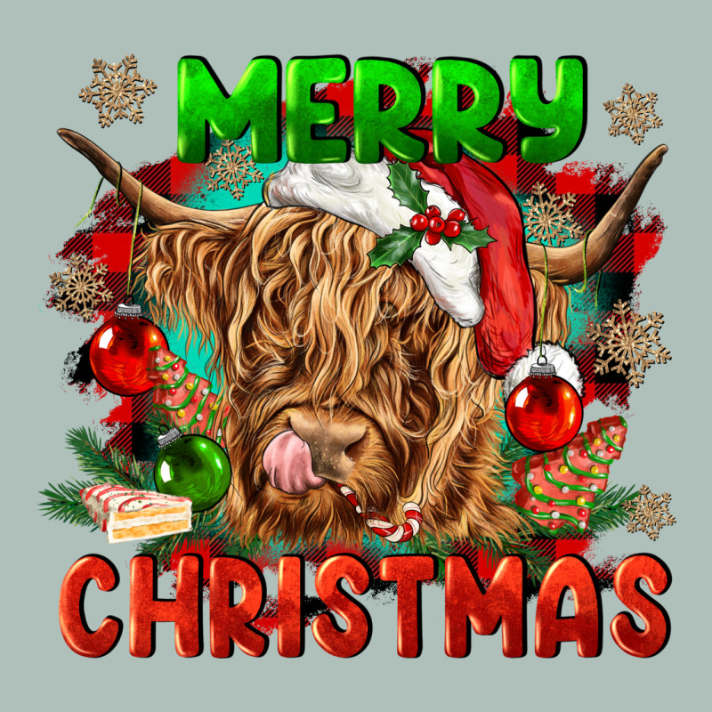 Merry Christmas Cow Heavyweight Hoodie by CowGirlArtShop | Teevron