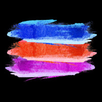 Blue Orange Purple Colored Triple Brush Strokes Ladies Tee | Teevron