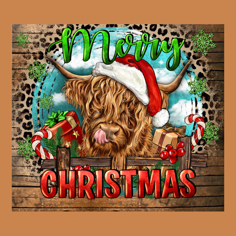 Merry Christmas Heifer Cow Heavyweight Hoodie by CowGirlArtShop | Teevron