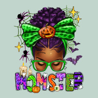 Halloween Afro Messy Bun Momster Zipper Hoodie | Teevron