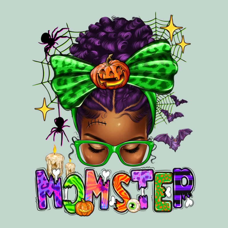 Halloween Afro Messy Bun Momster Zipper Hoodie by texasbilliewilder | Teevron