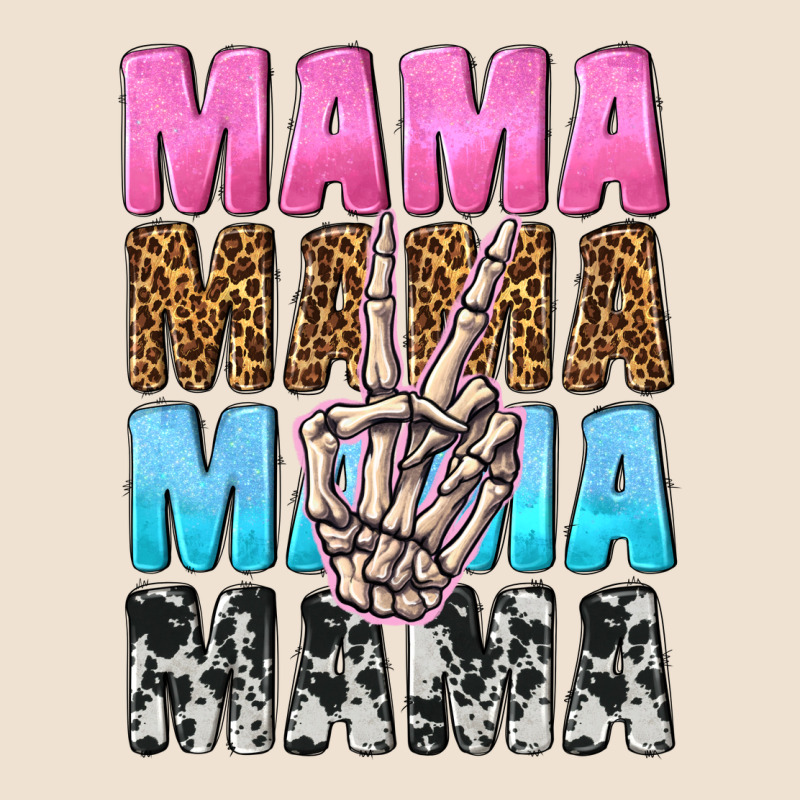 Mama Skeleton Peace Leopard Pattern Urban Heavy Tee by NancyCooperArtShop | Teevron