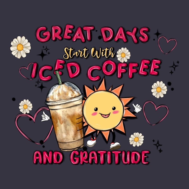 Great Days Start With Iced Coffee And Gratitude Vintage Hoodie by MaliasSmallBusiness | Teevron
