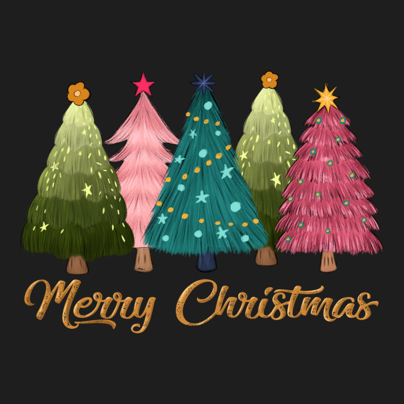 Merry Christmas Trees Heavyweight Hoodie by CowGirlArtShop | Teevron