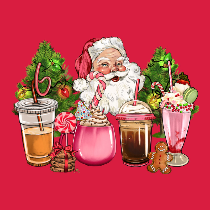 Pink Christmas Santa Coffe Cups Premium Hoodie by CowGirlArtShop | Teevron